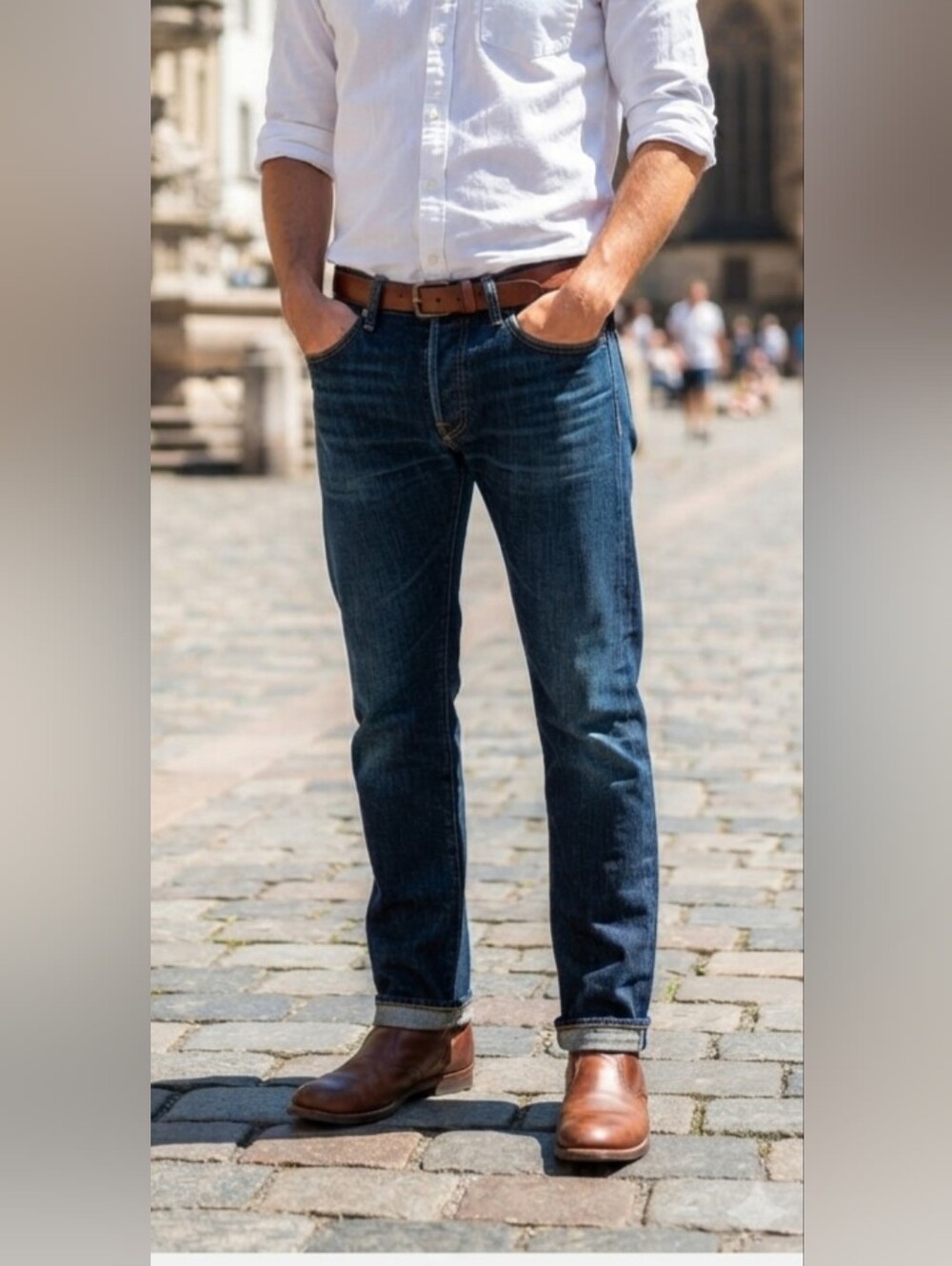 Levi's Slim Straight Jeans in Dark Blue Wash